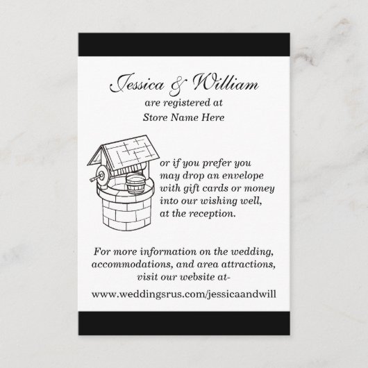 D'accompagnement Mariage noir et blanc - Carte de souhaits (Devant)