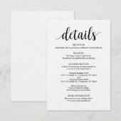 D'accompagnement Mariage noir rustique moderne Détails Carte de boî (Devant / Derrière)