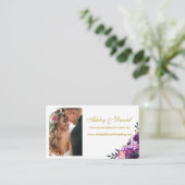 D'accompagnement Mariage Purple Floral Photo Site Web Insérer carte (Debout devant)