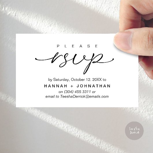 D'accompagnement Mariage romantique moderne invite RSVP carte de ra