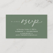 D'accompagnement Mariage romantique moderne invite RSVP carte de ra (Devant)