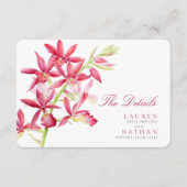 D'accompagnement Mariage rouge orchidée détails pratiques carte de  (Devant)