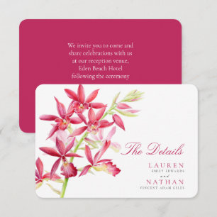 D'accompagnement Mariage rouge orchidée détails pratiques carte de 