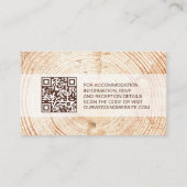 D'accompagnement Mariage Rustique Carte de détails avec code QR per (Dos)