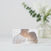 D'accompagnement Mariage simple moderne juste marié Carte photo (Debout devant)