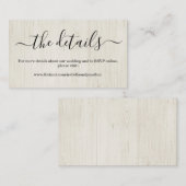 D'accompagnement Mariage Site Web Carte de boîtier - Bois rustique (Devant / Derrière)