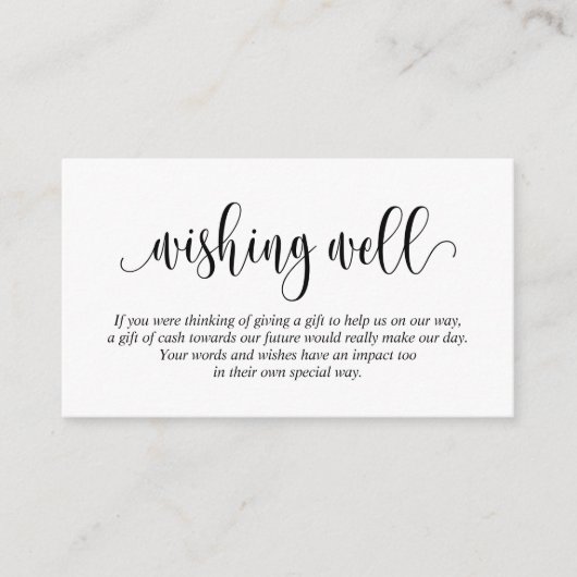 D'accompagnement Mariage Wishing Well, Carte de boîtier de script m (Devant)