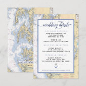 D'accompagnement Marine moderne #Mariage Annapolis MD Carte nautiqu (Devant / Derrière)