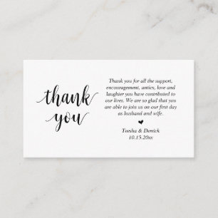 D'accompagnement Merci mariage, Carte de boîtier de script moderne