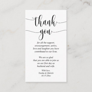 D'accompagnement Merci mariage, Carte de boîtier de script moderne