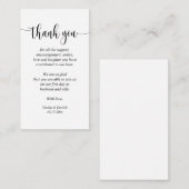 D'accompagnement Merci mariage, Carte de boîtier de script moderne (Devant / Derrière)