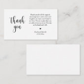 D'accompagnement Merci mariage, Carte de boîtier de script moderne (Devant / Derrière)