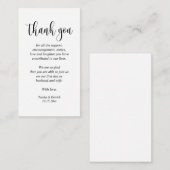 D'accompagnement Merci mariage, Carte de boîtier de script moderne (Devant / Derrière)