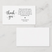 D'accompagnement Merci mariage, Carte de boîtier de script moderne (Devant / Derrière)