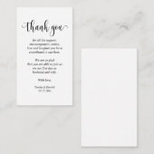 D'accompagnement Merci mariage, Carte de boîtier de script moderne (Devant / Derrière)