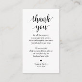 D'accompagnement Merci mariage, Carte de boîtier de script moderne (Devant)