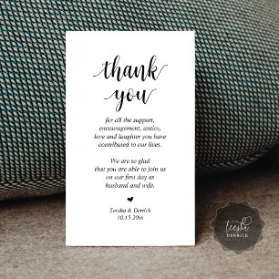 D'accompagnement Merci mariage, Carte de boîtier de script moderne