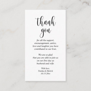 D'accompagnement Merci mariage, Carte de boîtier de script moderne