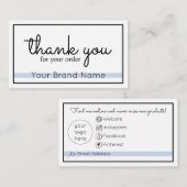 D'accompagnement Merci Pour Votre Carte De Boîtier De Commande (Devant / Derrière)