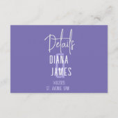 D'accompagnement Mini Mariage Détails Carte de boîtier avec code Qr (Dos)