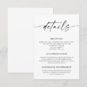 D'accompagnement Mini-Script Mariage Détails Carte de boîtier (Devant / Derrière)