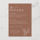 D'accompagnement Mini Terracotta Détails du Mariage Carte PEYTON (Devant)