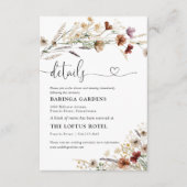 D'accompagnement Minuscule Mariage Fleur sauvage Détails Carte de b (Devant)