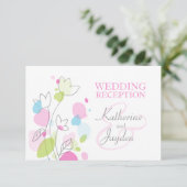 D'accompagnement Moderne fleur confetti mariage info carte boîtier (Debout devant)