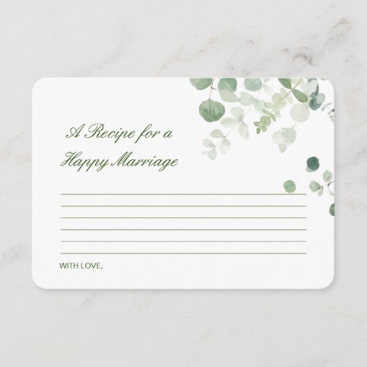 D'accompagnement Modifier une recette pour une carte de mariage heu (Devant)