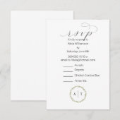 D'accompagnement Monogramme de carte RSVP avec 2 options d'arboresc (Devant / Derrière)