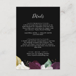 D'accompagnement Moody Purple Black Détails Mariage Carte de boîtie