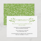 D'accompagnement Motif vert vert vert feuille mariage insérer carte (Devant / Derrière)