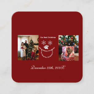 D'accompagnement Noël, Image de chat et de famille, Carte de vœux j