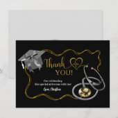 D'accompagnement Noir Bow Coquette Infirmière Carte de remerciement (Devant / Derrière)