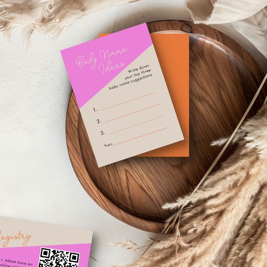 D'accompagnement Nom bébé Idées Bright Rose Orange Carte d'activité