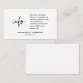 D'accompagnement Nos détails de mariage, site Web, RSVP, Carte de b (Devant / Derrière)