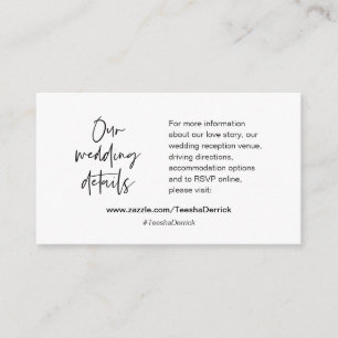 D'accompagnement Nos détails de mariage, site Web, RSVP, Carte de b