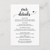 D'accompagnement Nos Détails Mariages, Carte Boîtier Rustique Scrip (Devant)