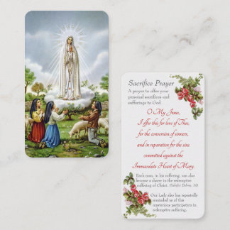 D'accompagnement Notre-Dame de Fatima - Carte "Sacrifice Prière"