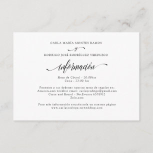 D'accompagnement NUESTRA BODA Editable Espagnol carte d'info mariag