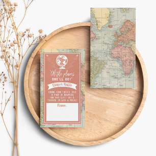 D'accompagnement "Oh les endroits où elle ira !" Baby shower Carte