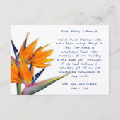 D'accompagnement Oiseau de paradis de la carte de voeux de mariage (Devant)