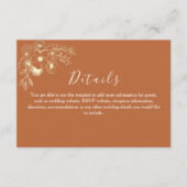 D'accompagnement Olive Green et Terracotta Mariage Détails Carte (Devant)
