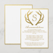 D'ACCOMPAGNEMENT OR CHIC | CARTE D'HÉBERGEMENT MARIAGE ANTLER (Devant / Derrière)
