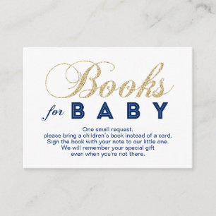 D'accompagnement Or & Marine Carte Livre pour Baby Shower