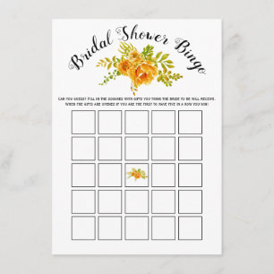 D'accompagnement Orange fleurs nuptiale douche de jeu carte de jeu