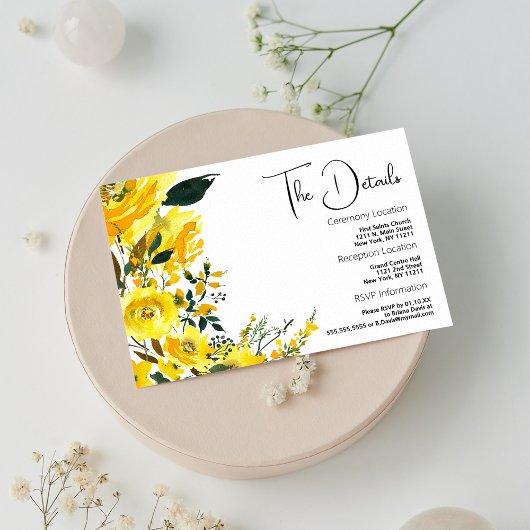 D'accompagnement Orange jaune botanique d'été Détails Carte