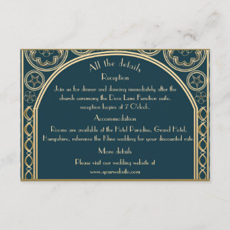 D'accompagnement Orné Or - Carte d'enclos de mariage