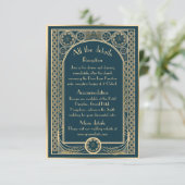 D'accompagnement Orné Or - Carte d'enclosure de mariage (Debout devant)