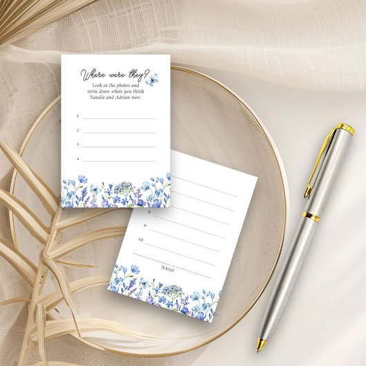 D'accompagnement Où Étaient-Ils Blue Fleur sauvage Floral Carte de 